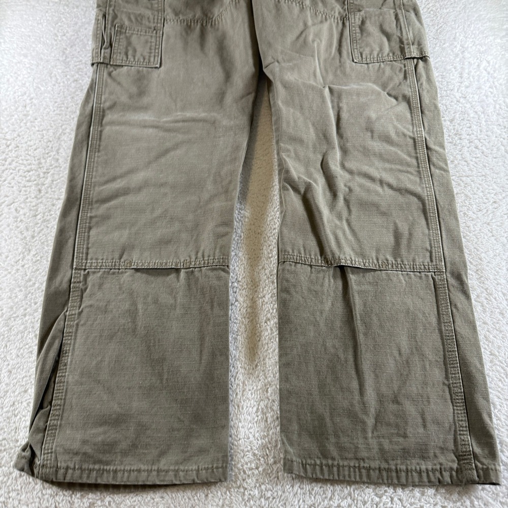 Wrangler Riggs Pants Mens 40x34 Green Khaki Ripstop Cargo Double Knee Workwear